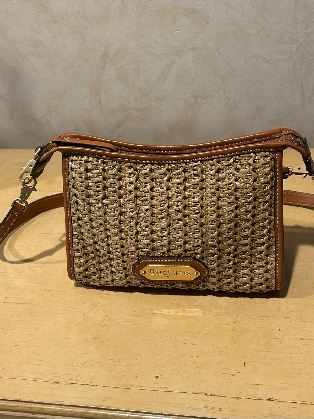 Eric Javits New York the lil zippy woven raffia straw bag